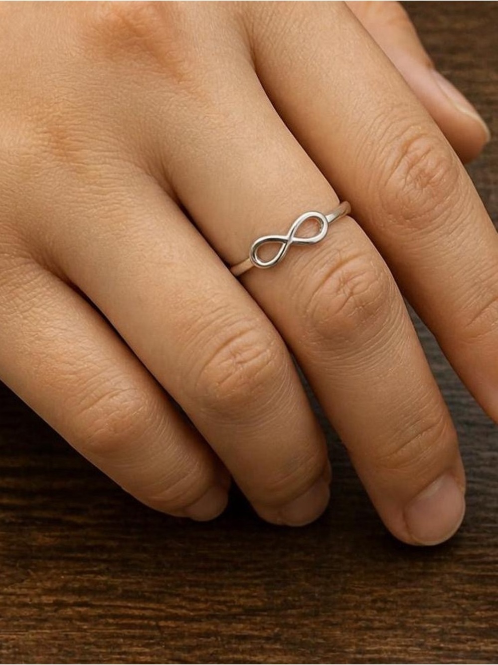 Infinity Sterling Silver Stackable Ring - Silver